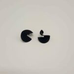 Wolfkat oorbellen geometrics rondjes eclectic zwart